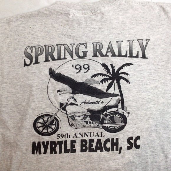 Harley Davidson Tee Shirt 90s Spring Rally Myrtle Beach Double Sided Size Med - Picture 2 of 8